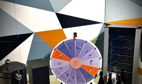 Roue de la fortune permettant de gagner des lots sur notre stand de détection périmétrique française